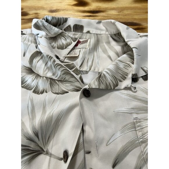 Hilo Hattie Hawaiian Shirt Mens Size M Leaf Palm Short Sleeve Button Up Silk - Picture 7 of 12